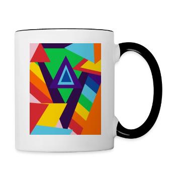 Rainbow Colours and shapes (Positive Designs) - Contrasting Mug - white/black - Right