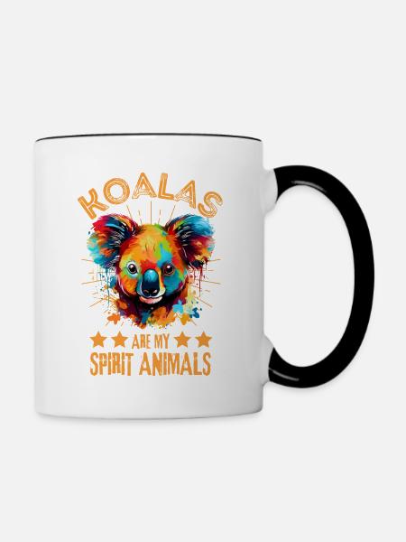 Bunter Koala - Tasse zweifarbig - Weiß/Schwarz