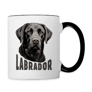 Labrador Hund Hunderasse Labrador Retriever - Tasse zweifarbig - Weiß/Schwarz - Rechts