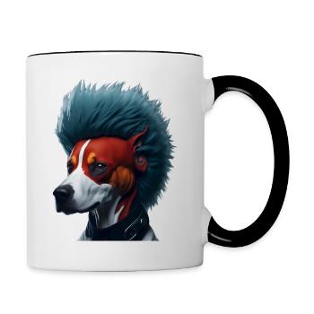 Punk Dog - Tasse zweifarbig - Weiß/Schwarz - Rechts