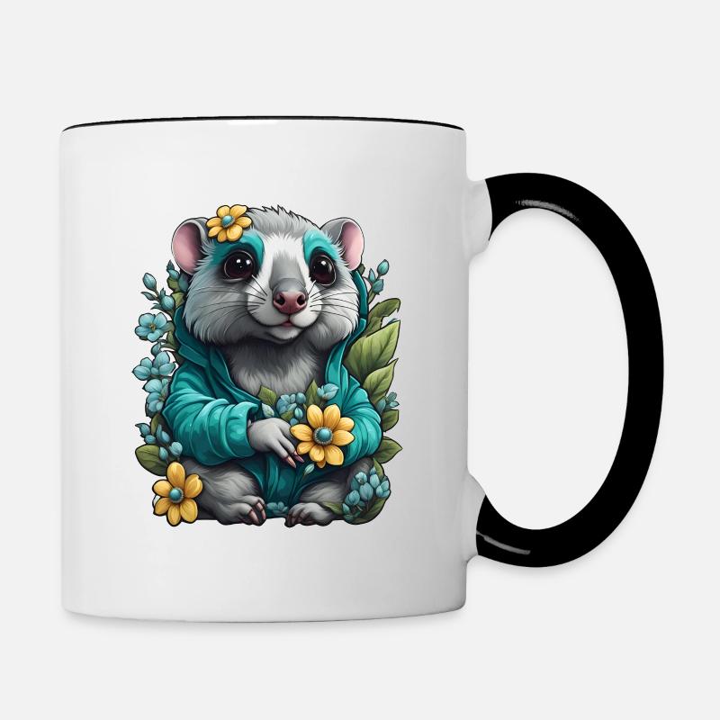 Dame O(opossum) - Mug contrasté - blanc/noir