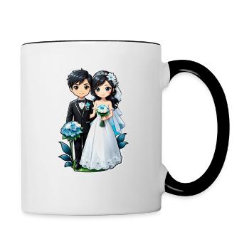 Just Married - For Wedding - Contrasting Mug - white/black - Right