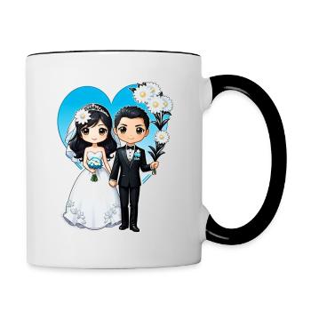 Just Married - For Wedding - Contrasting Mug - white/black - Right
