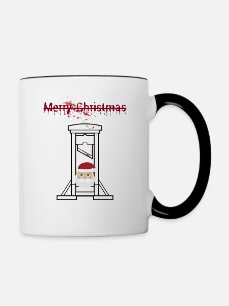 Merry Christmas - Tasse zweifarbig - Weiß/Schwarz