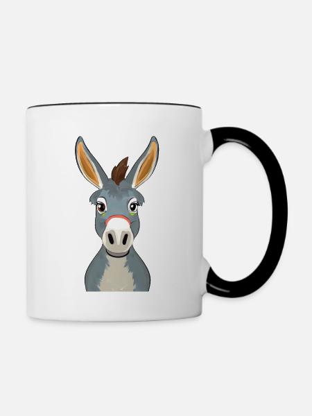 Esel - Tasse zweifarbig - Weiß/Schwarz