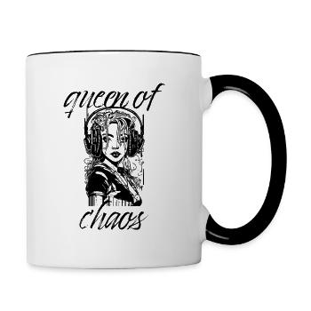 QUEEN OF CHAOS - Tasse zweifarbig - Weiß/Schwarz - Rechts