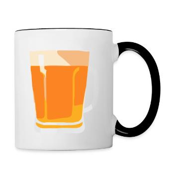 Bier Flsche Krug Saufen Junggesellenabschied 3 - Tasse zweifarbig - Weiß/Schwarz - Rechts
