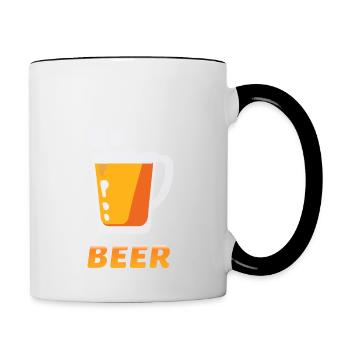 Bouteille de bière Mug Booze Enterrement de vie de garçon 7 - Mug contrasté - blanc/noir - Droite
