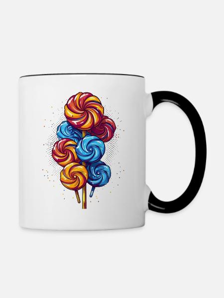 Lutscher oder Lollis - Tasse zweifarbig - Weiß/Schwarz