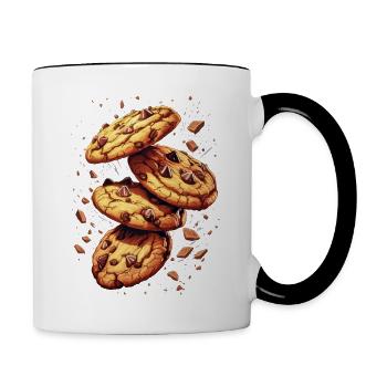 Biscuits au chocolat ou biscuits - Mug contrasté - blanc/noir - Droite