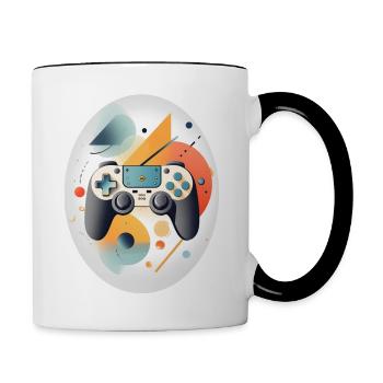 Manettes pour jeux vidéo - Mug contrasté - blanc/noir - Droite