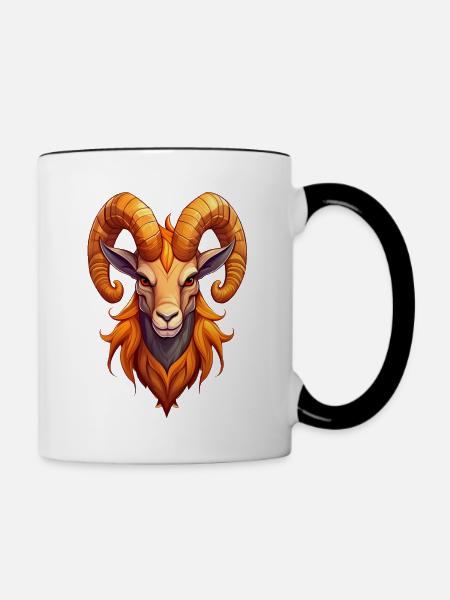 Steinbock - Tasse zweifarbig - Weiß/Schwarz