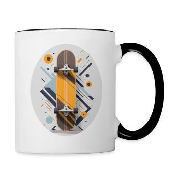 Skateboard - Tasse zweifarbig - Weiß/Schwarz - Rechts