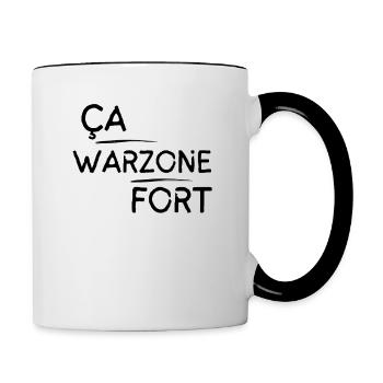Ça Warzone fort motif Noir - Mug contrasté - blanc/noir - Droite