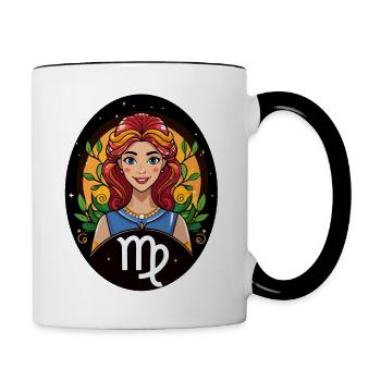 Zodiac sign Virgo - Contrasting Mug - white/black - Right