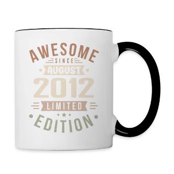 August 2012 Birthday in August 2012 Vintage 2012 - Contrasting Mug - white/black - Right