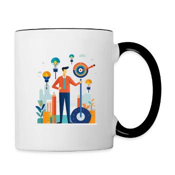 Business und Marketing - Tasse zweifarbig - Weiß/Schwarz - Rechts
