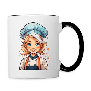 Attractive cook or baker - Contrasting Mug - white/black - Right