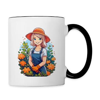 Gärtnerin - Tasse zweifarbig - Weiß/Schwarz - Rechts