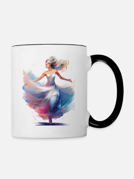 Tänzerin - Tasse zweifarbig - Weiß/Schwarz