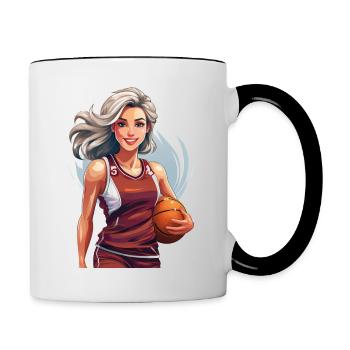 Basketteur - Mug contrasté - blanc/noir - Droite