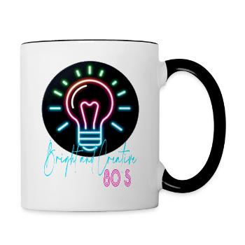 Années 80 - Mug contrasté - blanc/noir - Droite