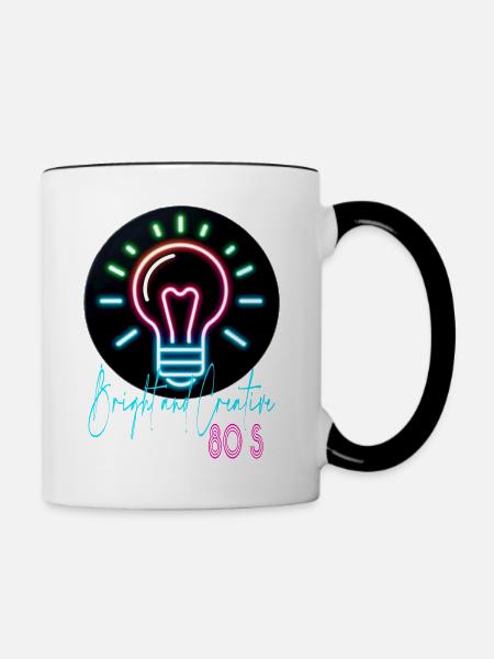 80er Jahre - Tasse zweifarbig - Weiß/Schwarz
