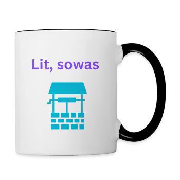 Lit sowas Cooler Moderner Brunnen Lustig Litt - Tasse zweifarbig - Weiß/Schwarz - Rechts