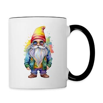 Hippie Gnome - Contrasting Mug - white/black - Right