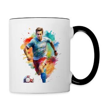 Fußballspieler - Tasse zweifarbig - Weiß/Schwarz - Rechts