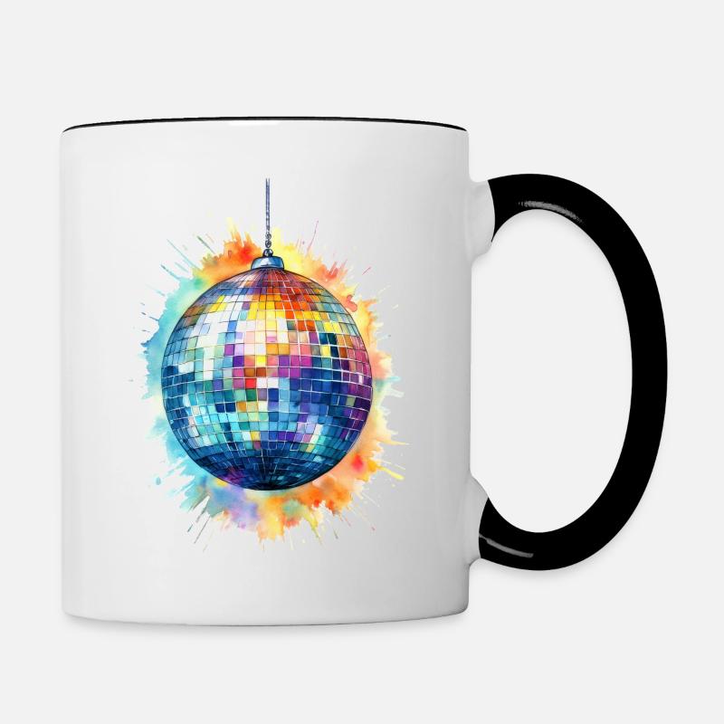 A disco ball - Contrasting Mug - white/black