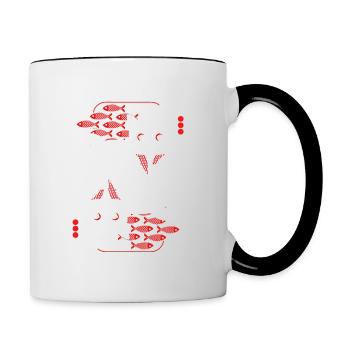 Dos de carte Chats - Mug contrasté - blanc/noir - Droite