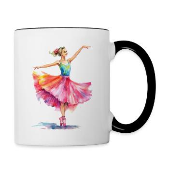 Tänzerin - Tasse zweifarbig - Weiß/Schwarz - Rechts