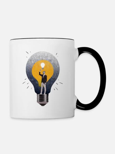 Eine Idee oder Erfindung - Tasse zweifarbig - Weiß/Schwarz