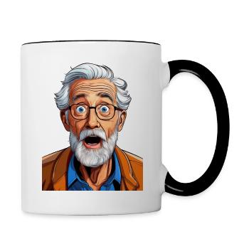 Grand-père étonné - Mug contrasté - blanc/noir - Droite