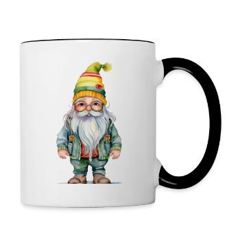 Witziger Zwerg - Tasse zweifarbig - Weiß/Schwarz - Rechts