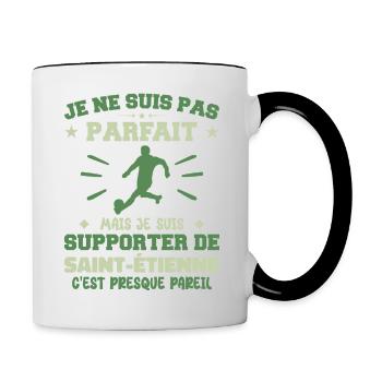 Je suis supporter de Saint Étienne - Mug contrasté - blanc/noir - Droite