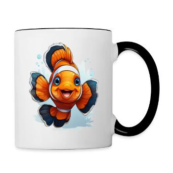 Poisson-clown - Mug contrasté - blanc/noir - Droite