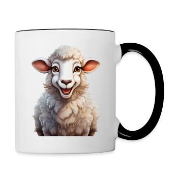 Happy Sheep - Contrasting Mug - white/black - Right