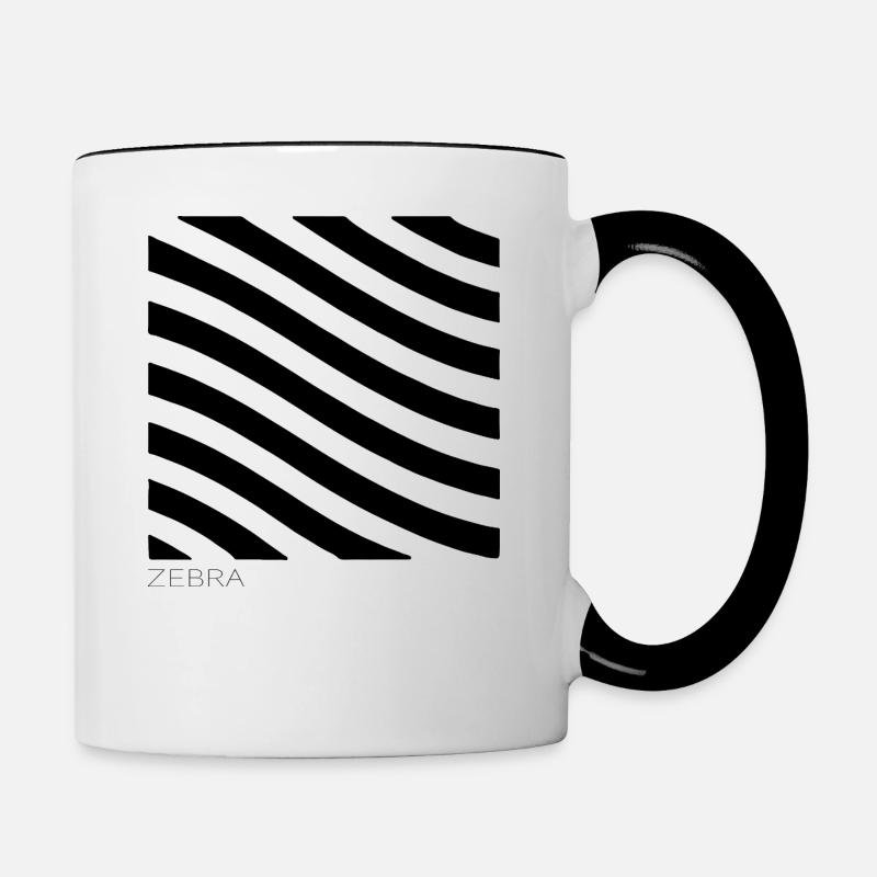 Zebra Kostüm Fasching Karneval lustig einfach s/w - Tasse zweifarbig - Weiß/Schwarz