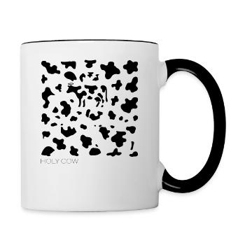 Holy Cow Cow Pattern Funny Carnival Carnival Costume - Contrasting Mug - white/black - Right