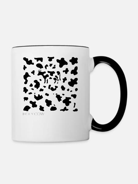 Holy Cow Cow Pattern Funny Carnival Carnival Costume - Contrasting Mug - white/black