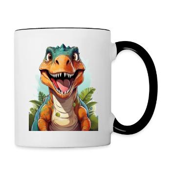 Tyrannosaurus Rex - Tasse zweifarbig - Weiß/Schwarz - Rechts