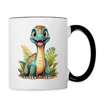 Brachiosaurus Dinosaur - Contrasting Mug - white/black - Right