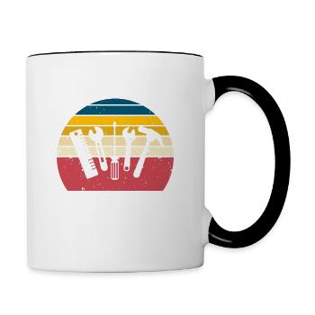 Technicien en mécatronique automobile Compagnon cadeau - Mug contrasté - blanc/noir - Droite