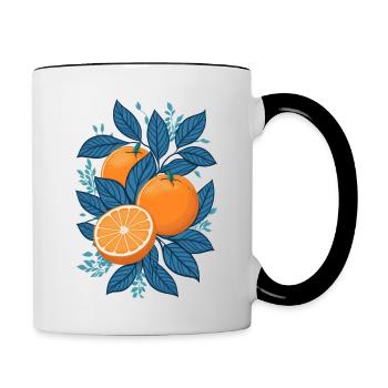 Delicious oranges - Contrasting Mug - white/black - Right