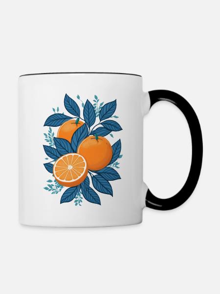 Leckere Orangen - Tasse zweifarbig - Weiß/Schwarz