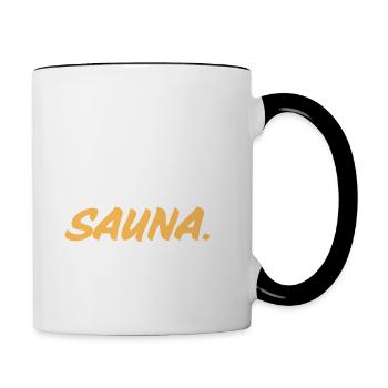 Manger dormir sauna répéter - Mug contrasté - blanc/noir - Droite