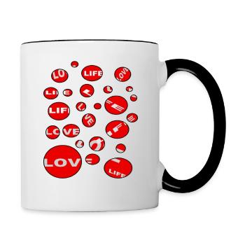 Love Life - Mug contrasté - blanc/noir - Droite