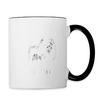 Entspannen Sie sich, es ist ein Schipperke, kein Hai - Tasse zweifarbig - Weiß/Schwarz - Rechts